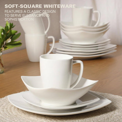 Square Porcelain Dinnerware Set - Service for 4