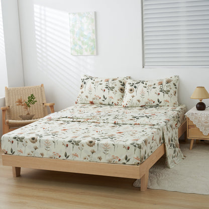 Enchanted Meadow Floral Microfiber Sheet Set