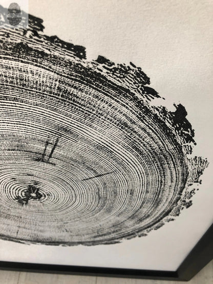 Denver Rocky Mountains Tree Art, Woodcut Print
