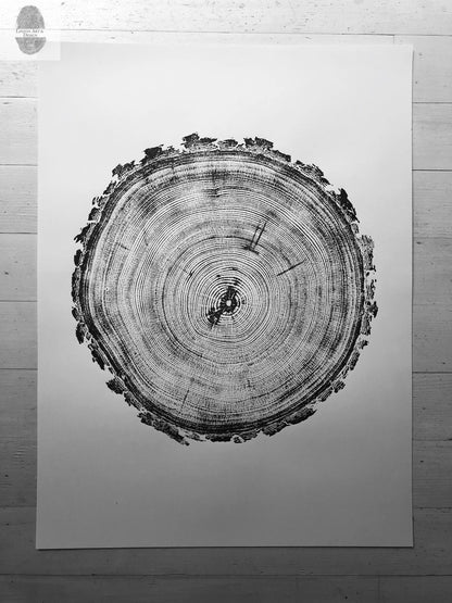 Denver Rocky Mountains Tree Art, Woodcut Print