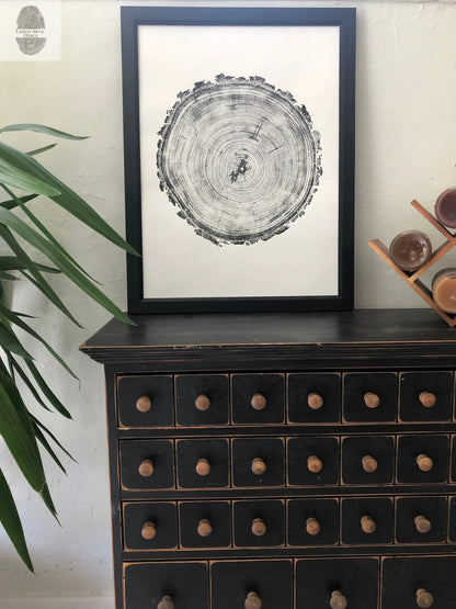 Denver Rocky Mountains Tree Art, Woodcut Print