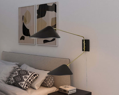 2-Light Swing Arm Wall Sconce