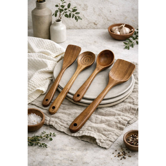 Teak Wood Kitchen Utensil Set