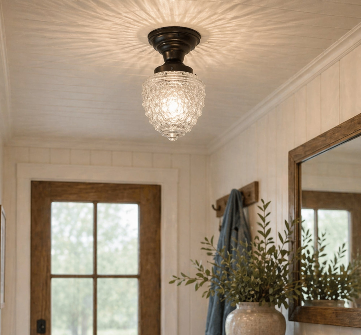 Acorn Glass Flush Mount Ceiling Light | 5"