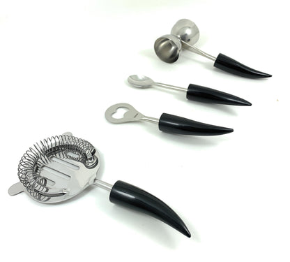 Bar Tools & Kit set of 4 for Home Bar (Black)