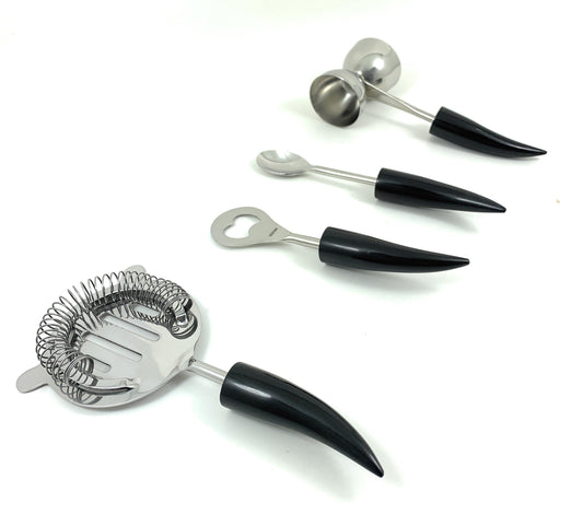 Bar Tools & Kit set of 4 for Home Bar (Black)
