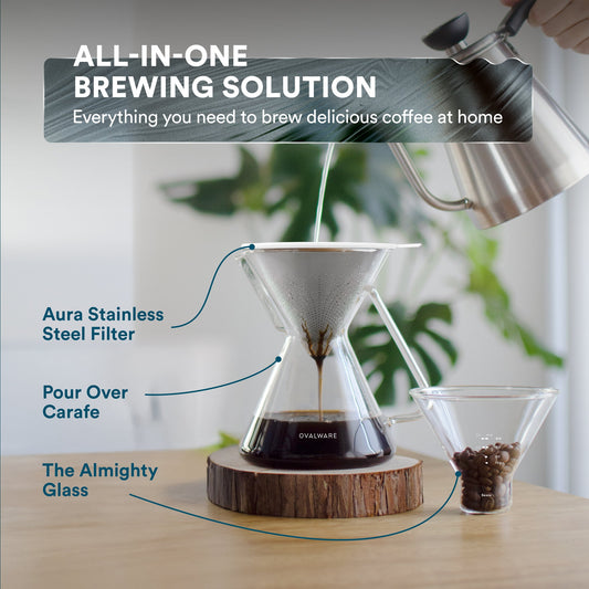 Pour Over Coffee Maker with Filter -17oz
