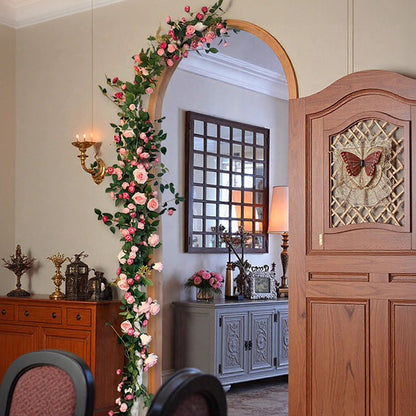 Pink Rose  Flower Wall Climbing Flower Vines for Outdoor and Events