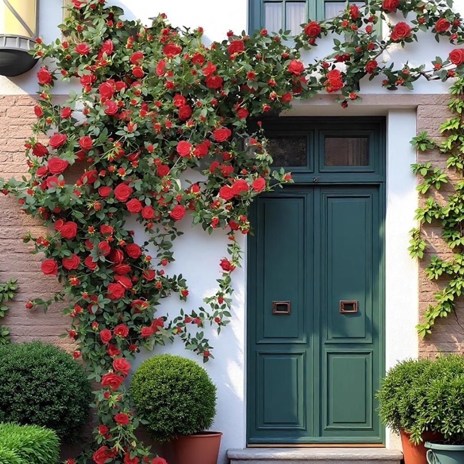 Artificial Red Rose Climbing Garland for Walls