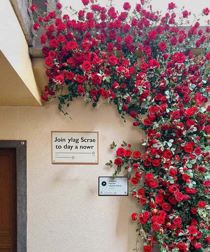 Artificial Red Rose Climbing Garland for Walls