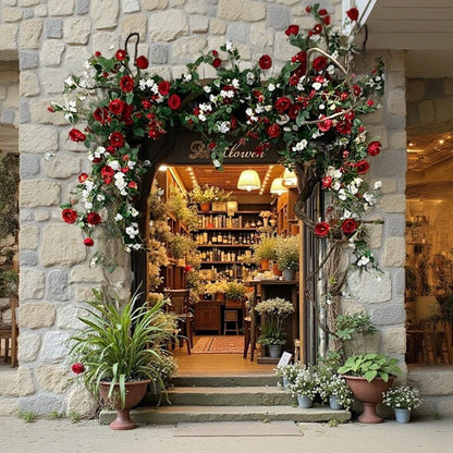 Artificial Red Rose Climbing Garland for Walls