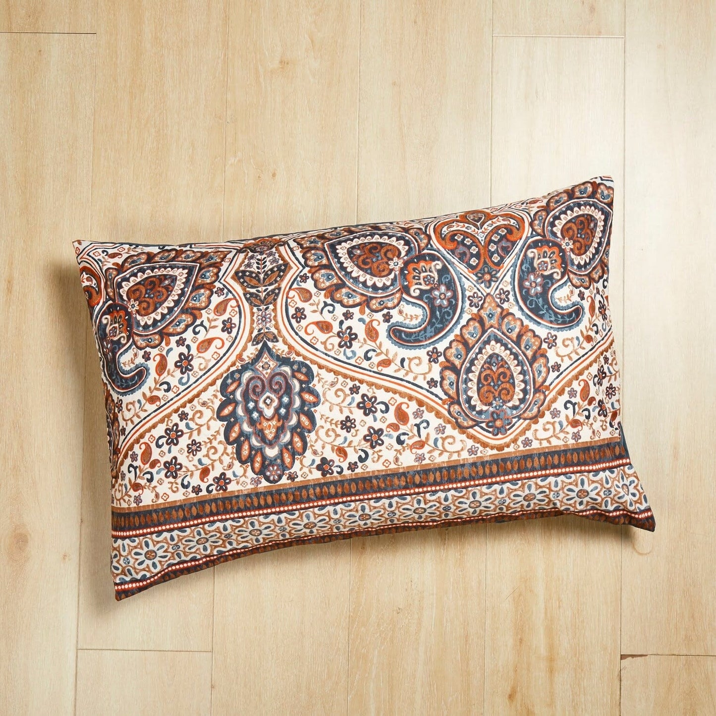 Paisley Mandala Palace Teal Orange Ivory Pillowcases