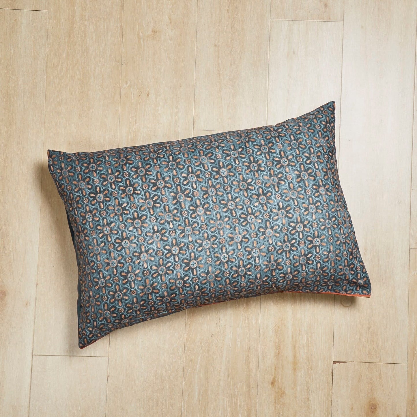 Lattice Floral Watercolor Dark Teal Pillowcases