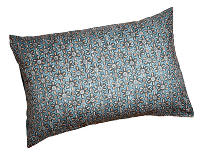 Lattice Floral Watercolor Dark Teal Pillowcases