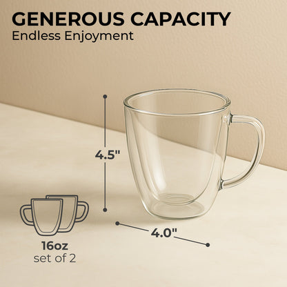 Coffee Mug Set, Tempered Glass