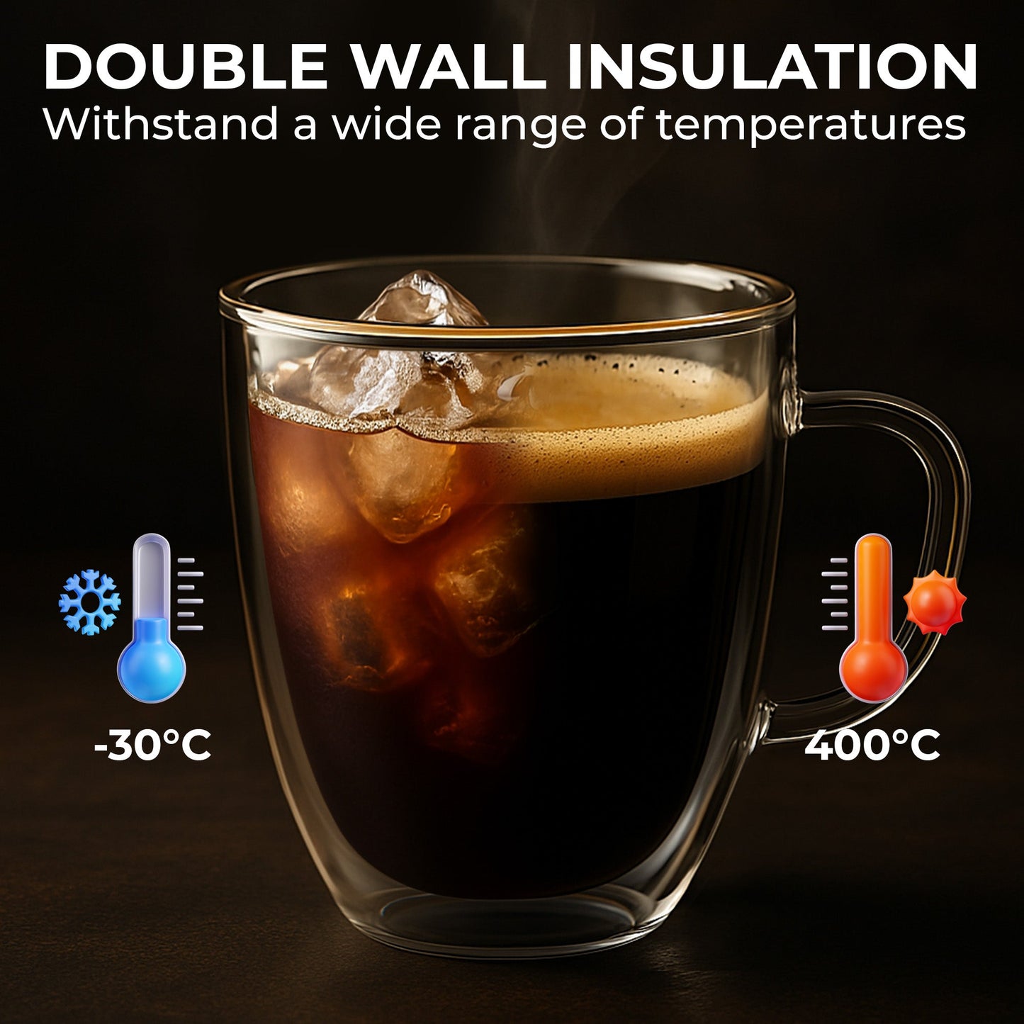 Coffee Mug Set, Tempered Glass