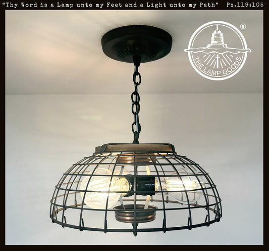Industrial Wire Cage Pendant Light