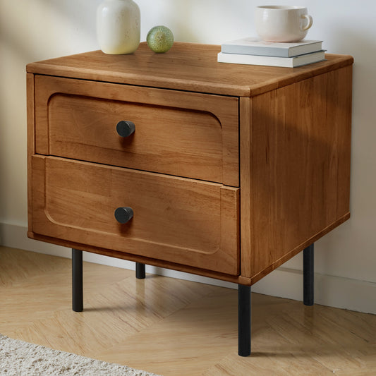Savana Solid Wood 2-Drawer Nightstand