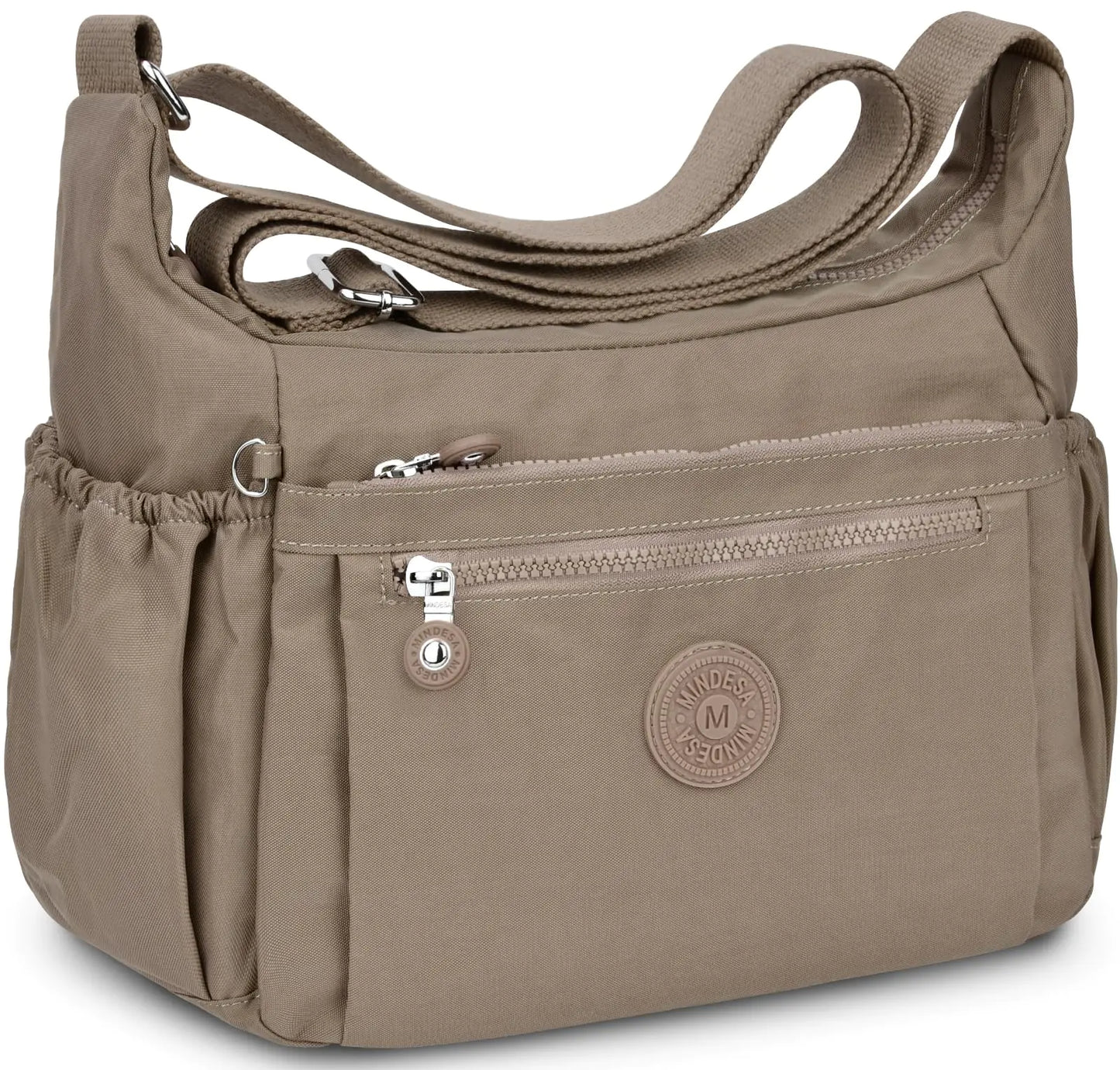 Nylon Large Multi-Pocket Shoulder Bag