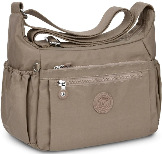 Nylon Large Multi-Pocket Shoulder Bag