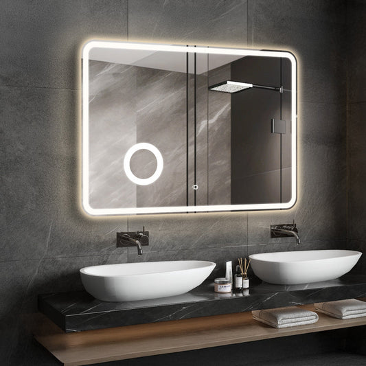 Crater II LED Bathroom Mirror | Anti-Fog, 3X Magnification