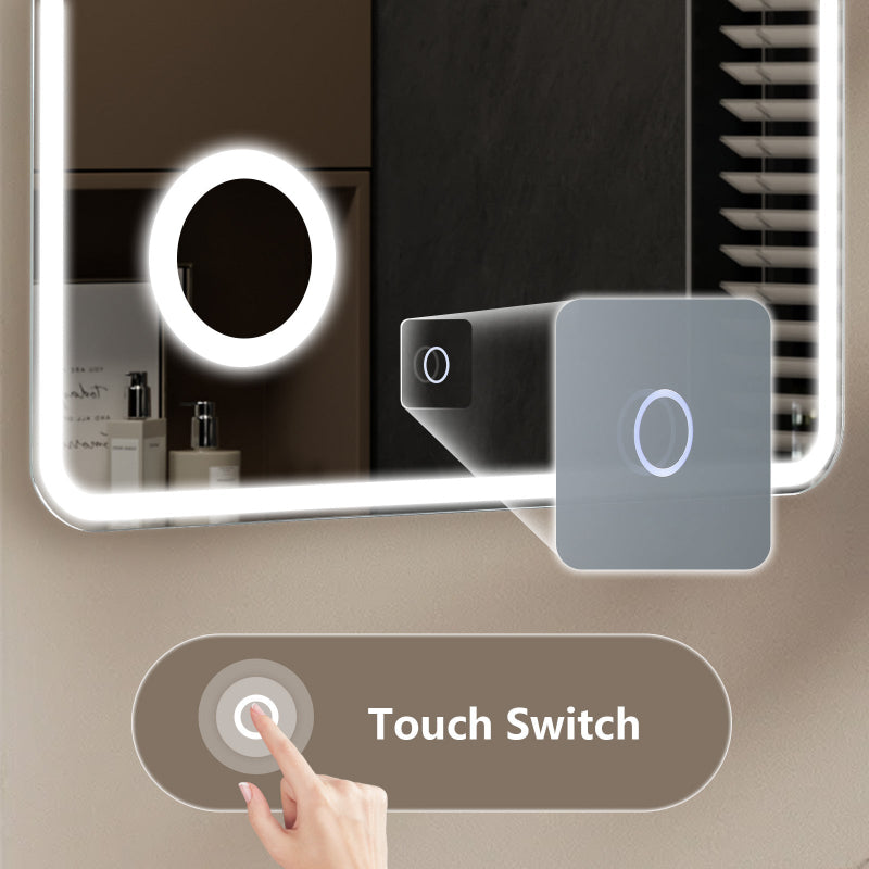 Crater II LED Bathroom Mirror | Anti-Fog, 3X Magnification