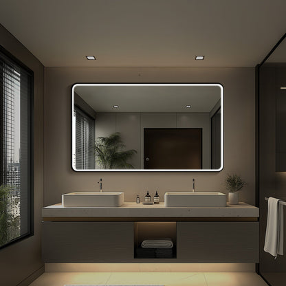 Taurus II LED Mirror | Matte Black, Dimmable, Anti-Fog