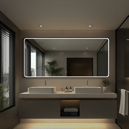 Taurus II LED Mirror | Matte Black, Dimmable, Anti-Fog