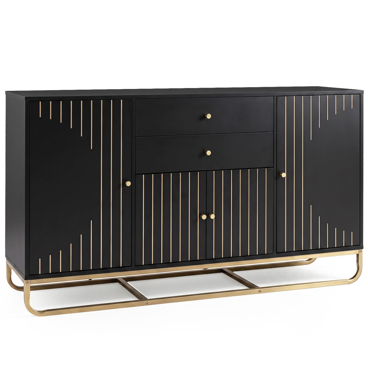Modern Buffet Sideboard Cabinet with 2 Drawers & Adjustable Shelves