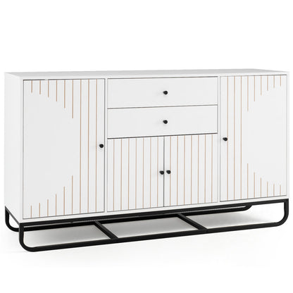 Modern Buffet Sideboard Cabinet with 2 Drawers & Adjustable Shelves