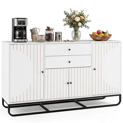 Modern Buffet Sideboard Cabinet with 2 Drawers & Adjustable Shelves