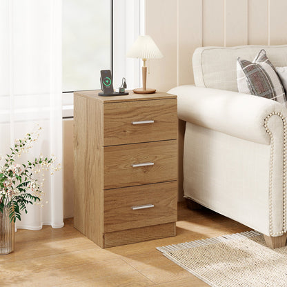 Nightstand with Charging Station & 3 Drawers