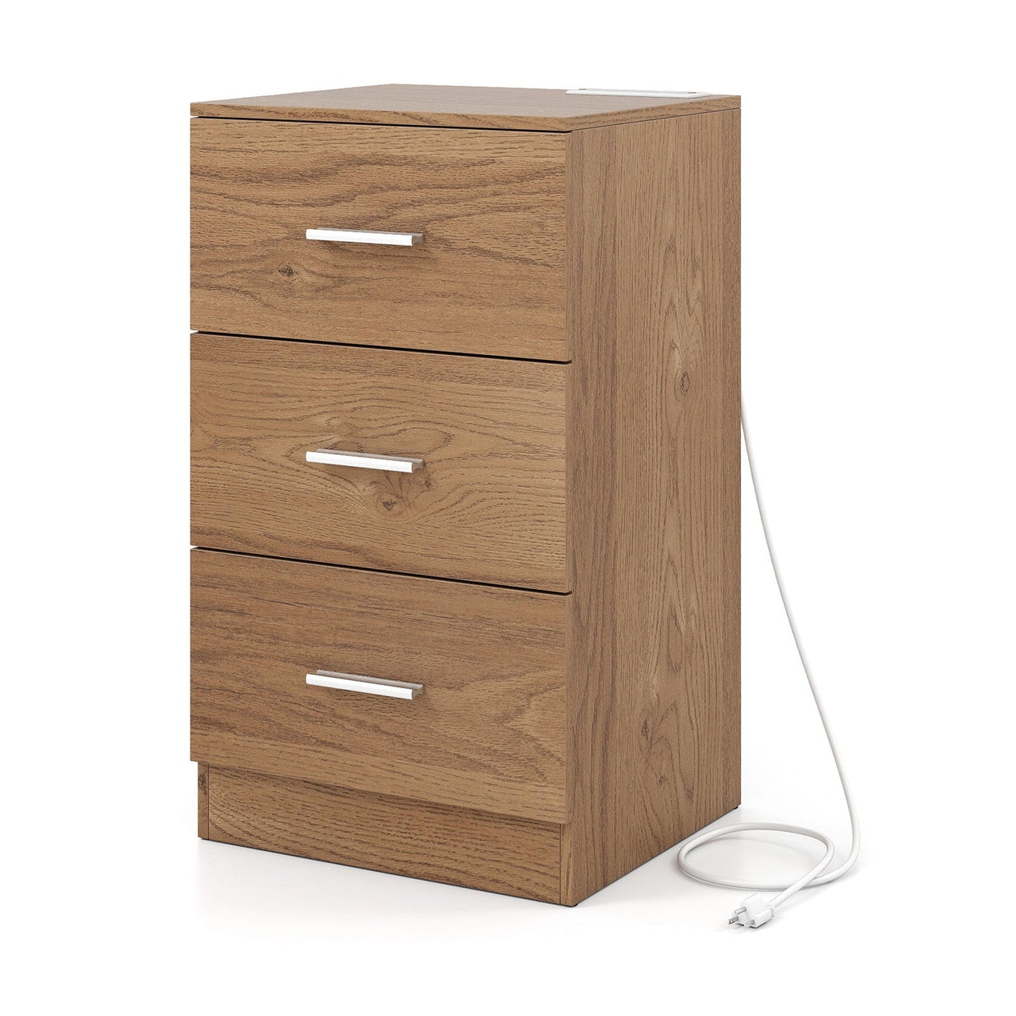 Nightstand with Charging Station & 3 Drawers