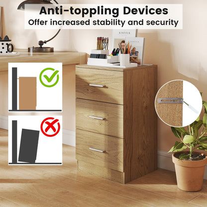 Nightstand with Charging Station & 3 Drawers