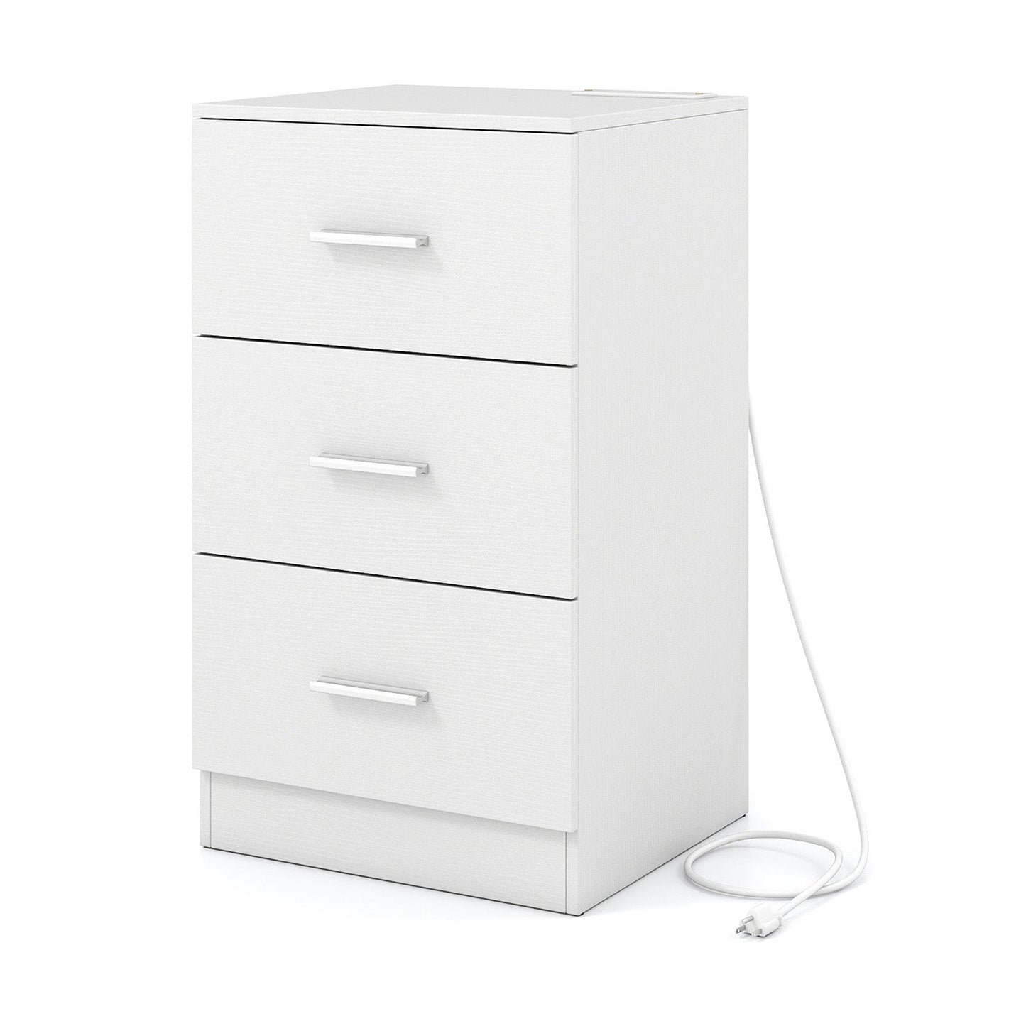 Nightstand with Charging Station & 3 Drawers