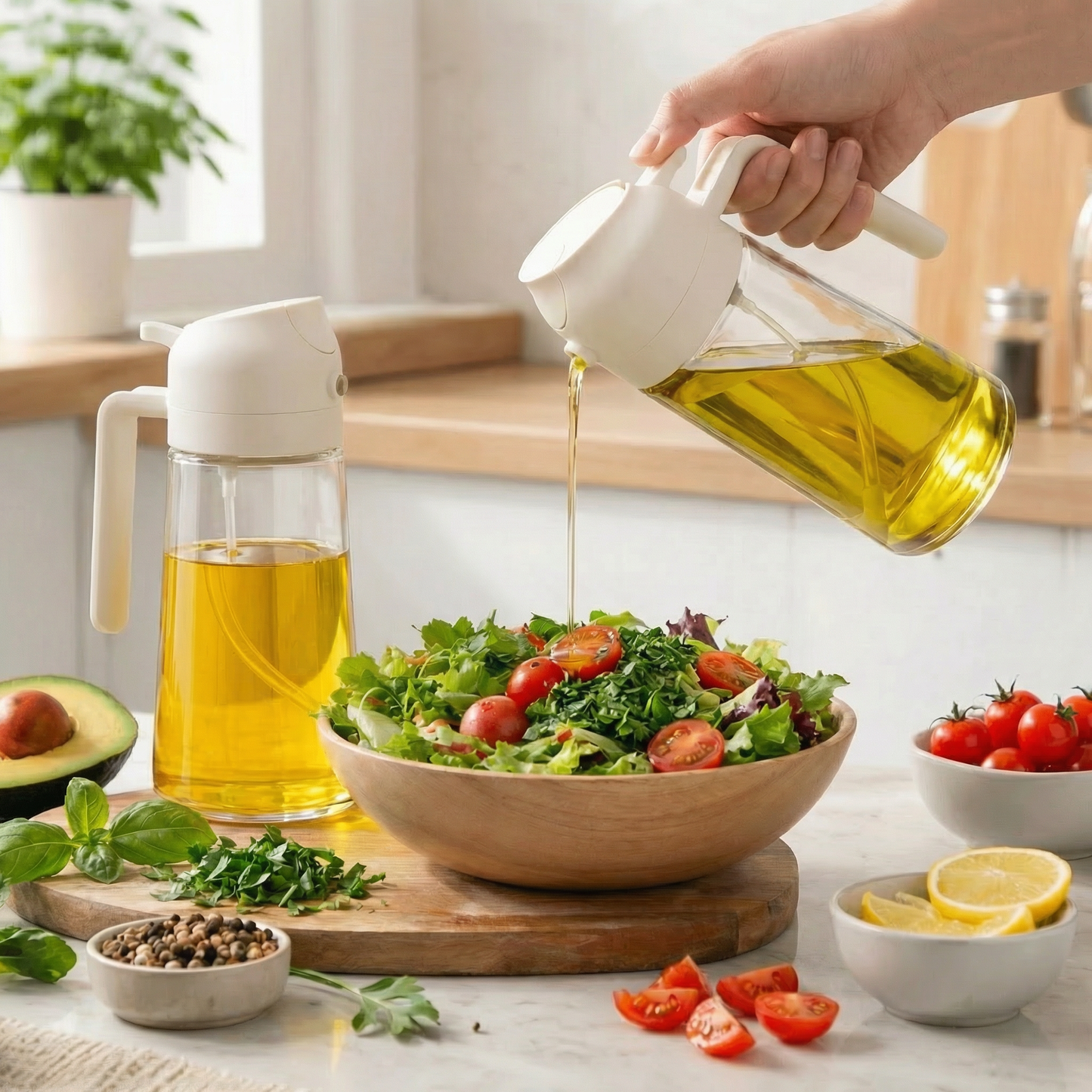 2-Pack Glass Olive Oil Sprayer & Dispenser