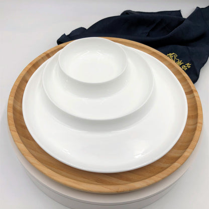 Bamboo And Porcelain 3 Section Divided Dish