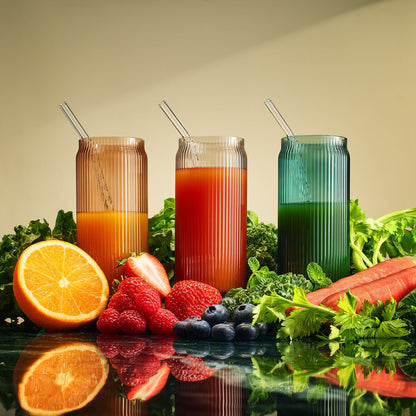 Highball Glassware/Glass Straws, Set of 6
