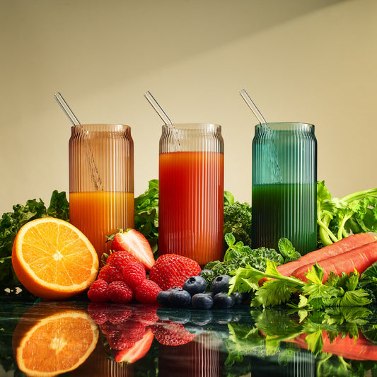 Highball Glassware/Glass Straws, Set of 6