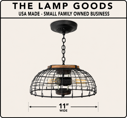 Industrial Wire Cage Pendant Light