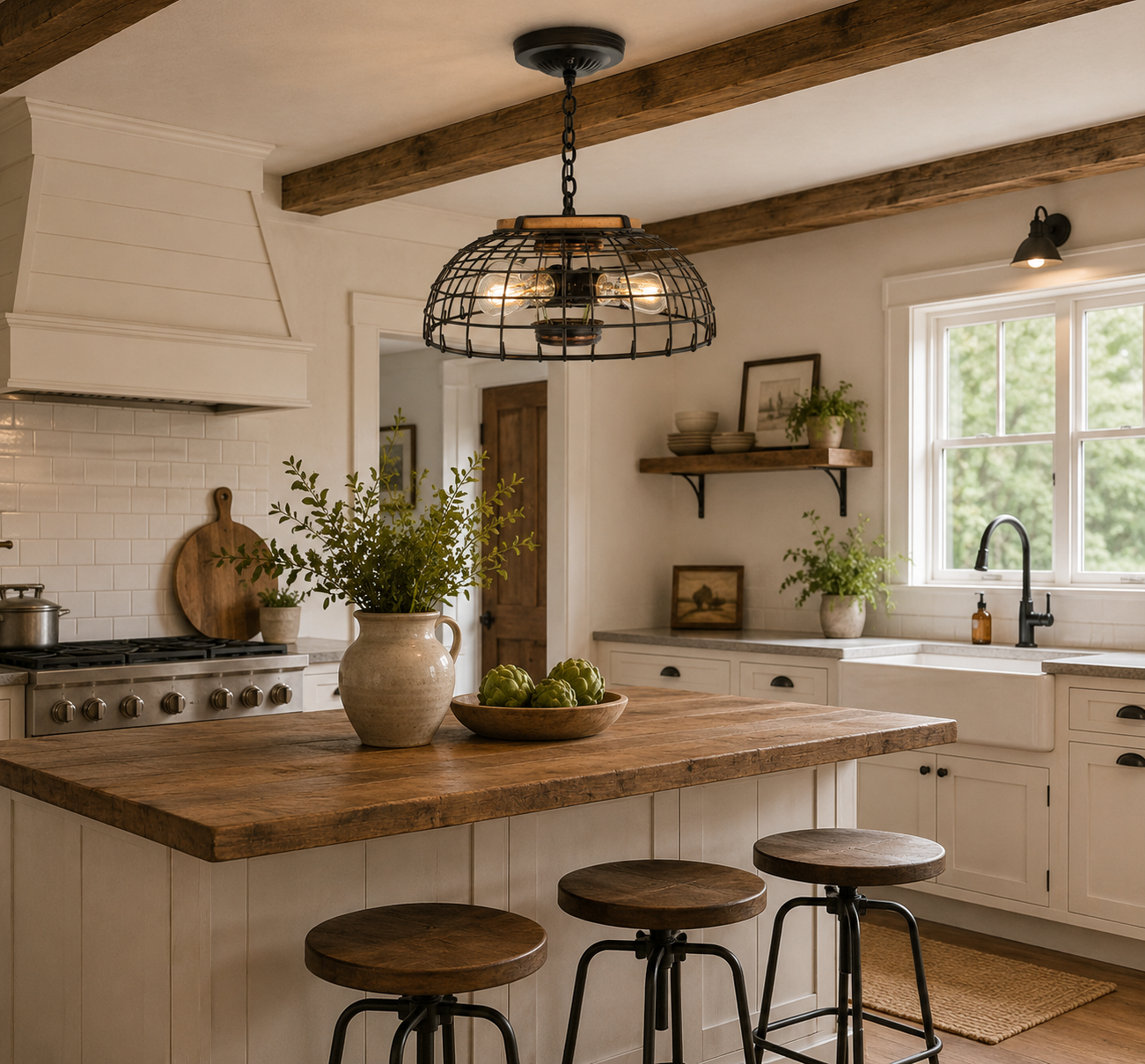 Industrial Wire Cage Pendant Light