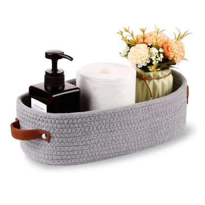 Oval Woven Bathroom Storage Basket,Toilet Paper Holder, Toy Storage Basket