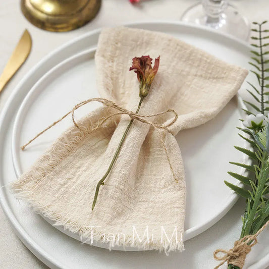 10pcs Vintage Rustic Linen Napkins