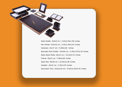 Star Leather & Walnut Desk Set