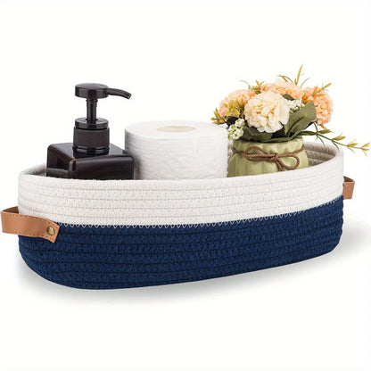 Oval Woven Bathroom Storage Basket,Toilet Paper Holder, Toy Storage Basket