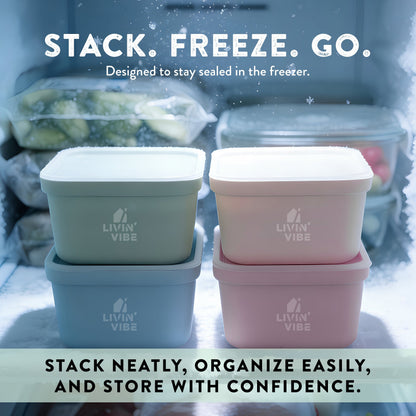 Silicone Freezer Tray Set with Lids