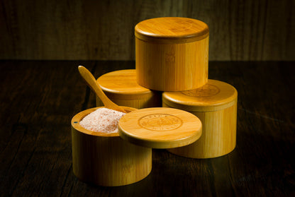Bamboo Salt Container with Pink Himalayan Salt