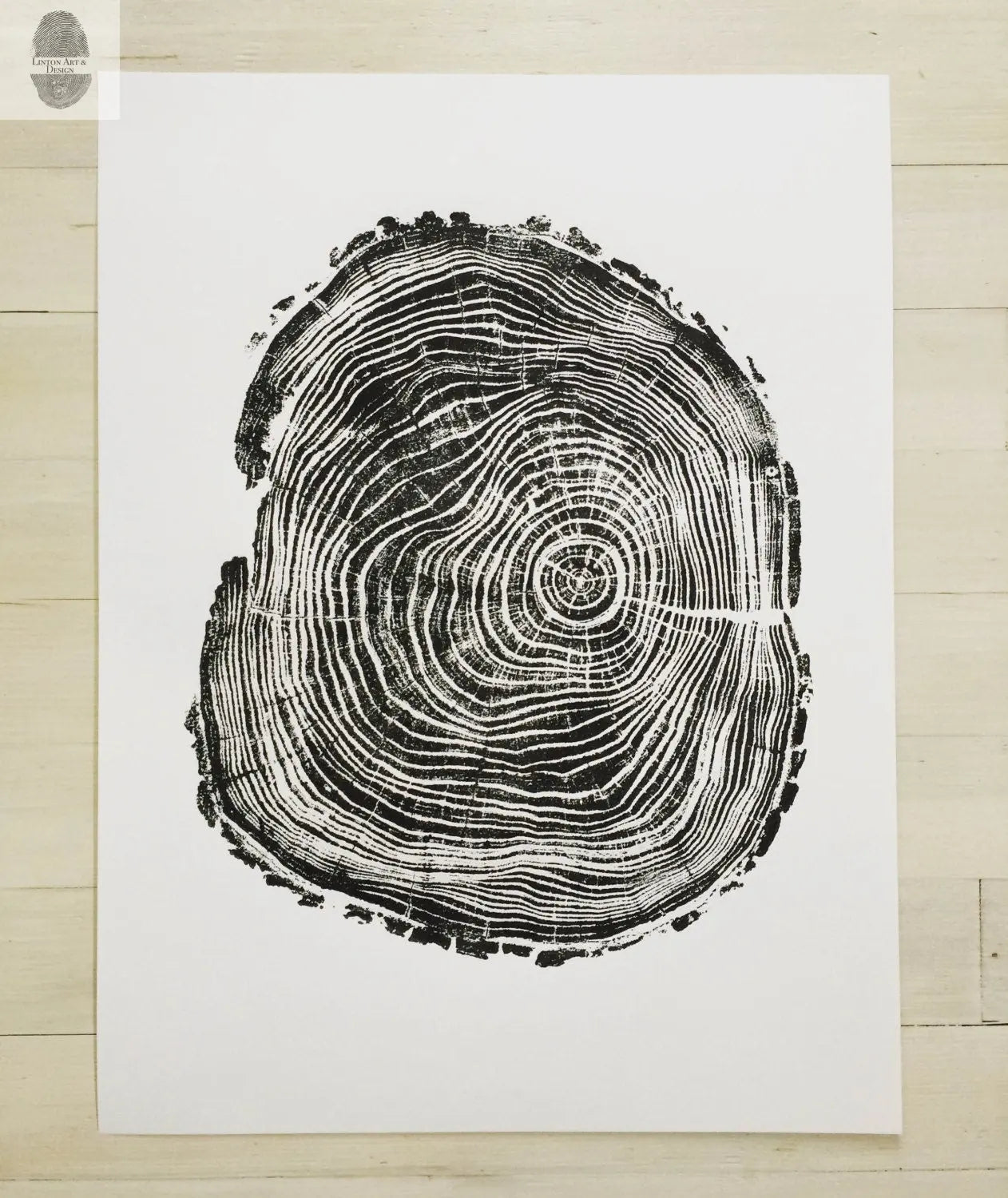 Three Panel Tree Blocks, Woodcut print, Signed Original