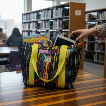 Lined Tote Bag - Colorful Paint