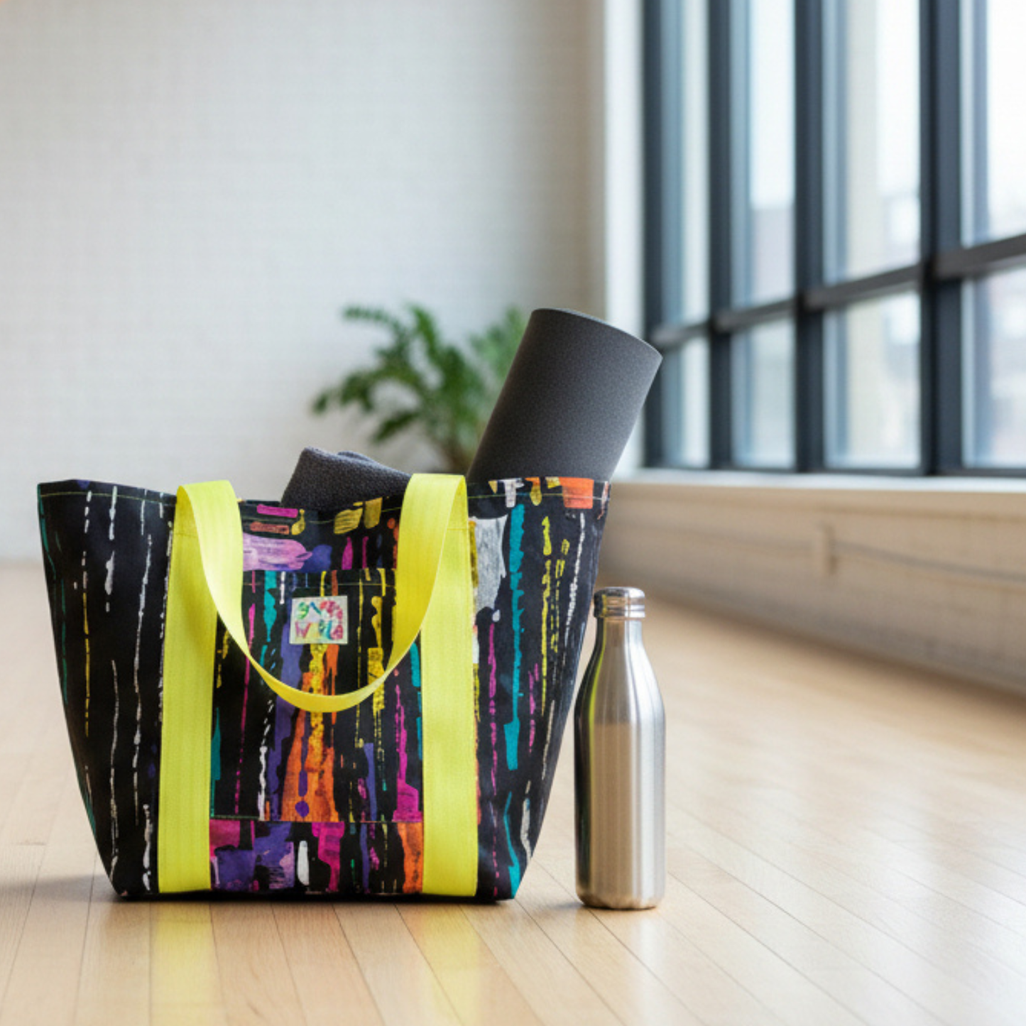Lined Tote Bag - Colorful Paint